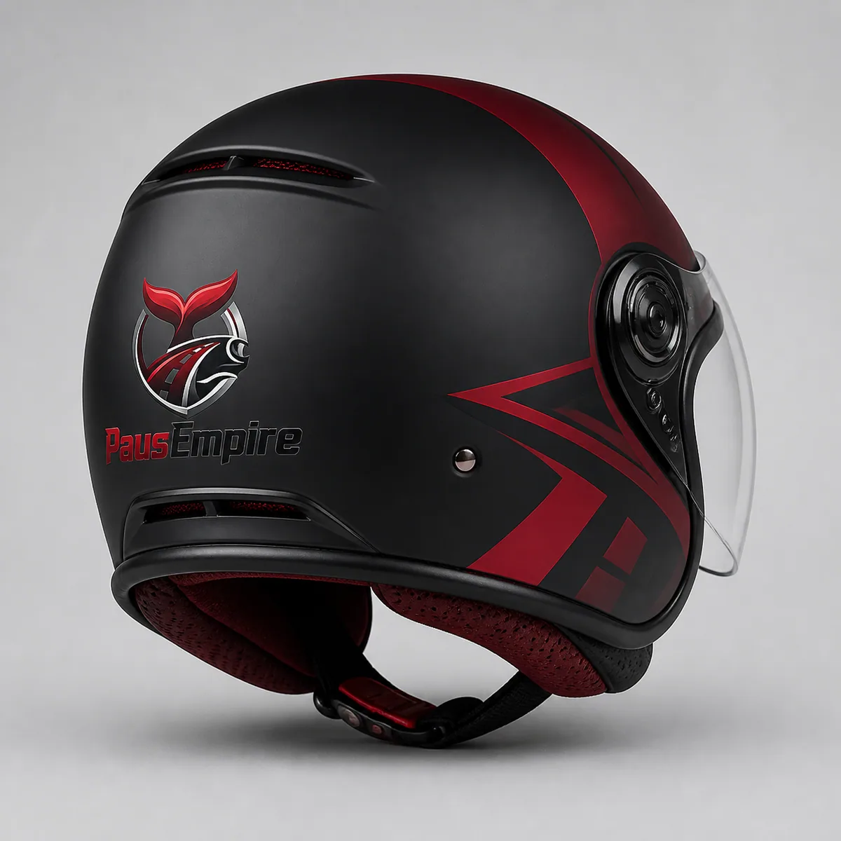 Helm Half Face PausEmpire tampak belakang