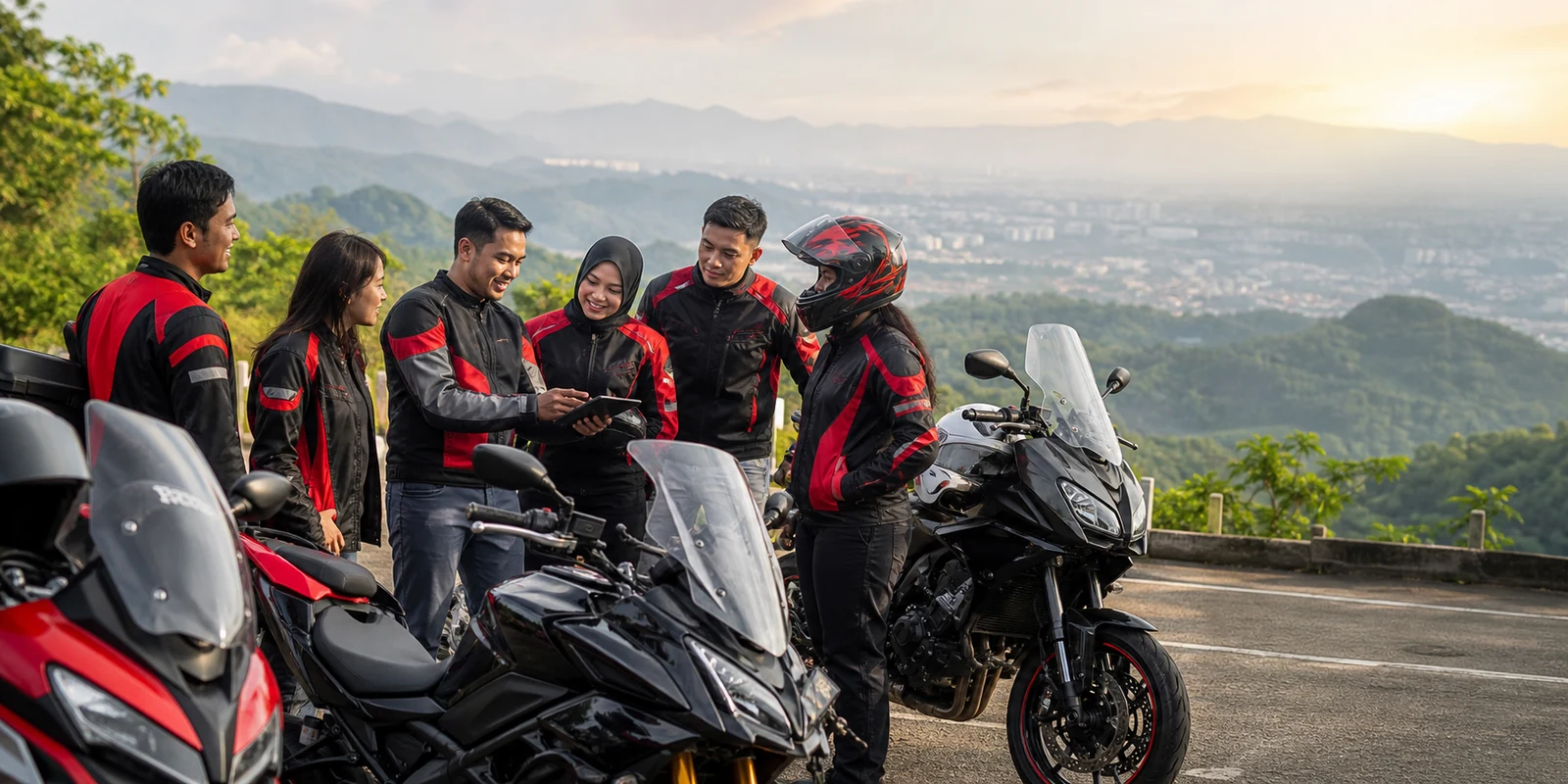 Komunitas motor PausEmpire bersiap melakukan perjalanan bersama