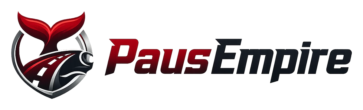 Logo PausEmpire – perlengkapan dan komunitas motor