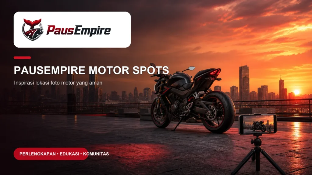 Poster PausEmpire Motor Spots dengan inspirasi lokasi foto motor yang aman
